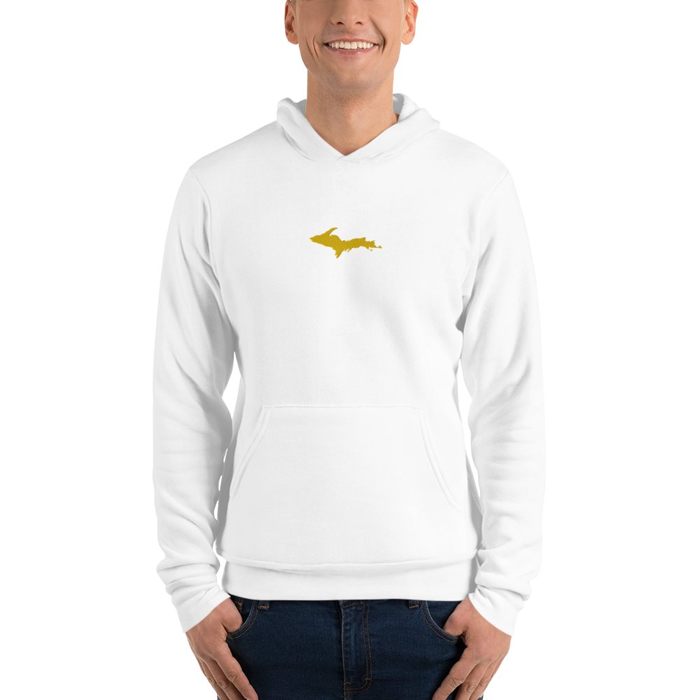 Michigan Upper Peninsula Hoodie (w/ Embroidered Gold UP Outline) | Unisex Cloud Fleece