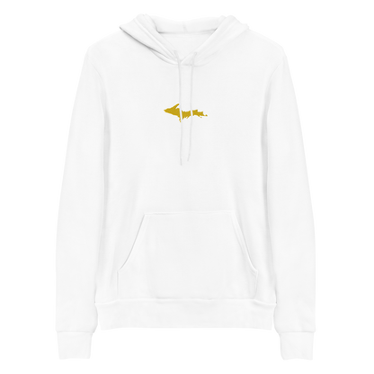 Michigan Upper Peninsula Hoodie (w/ Embroidered Gold UP Outline) | Unisex Cloud Fleece