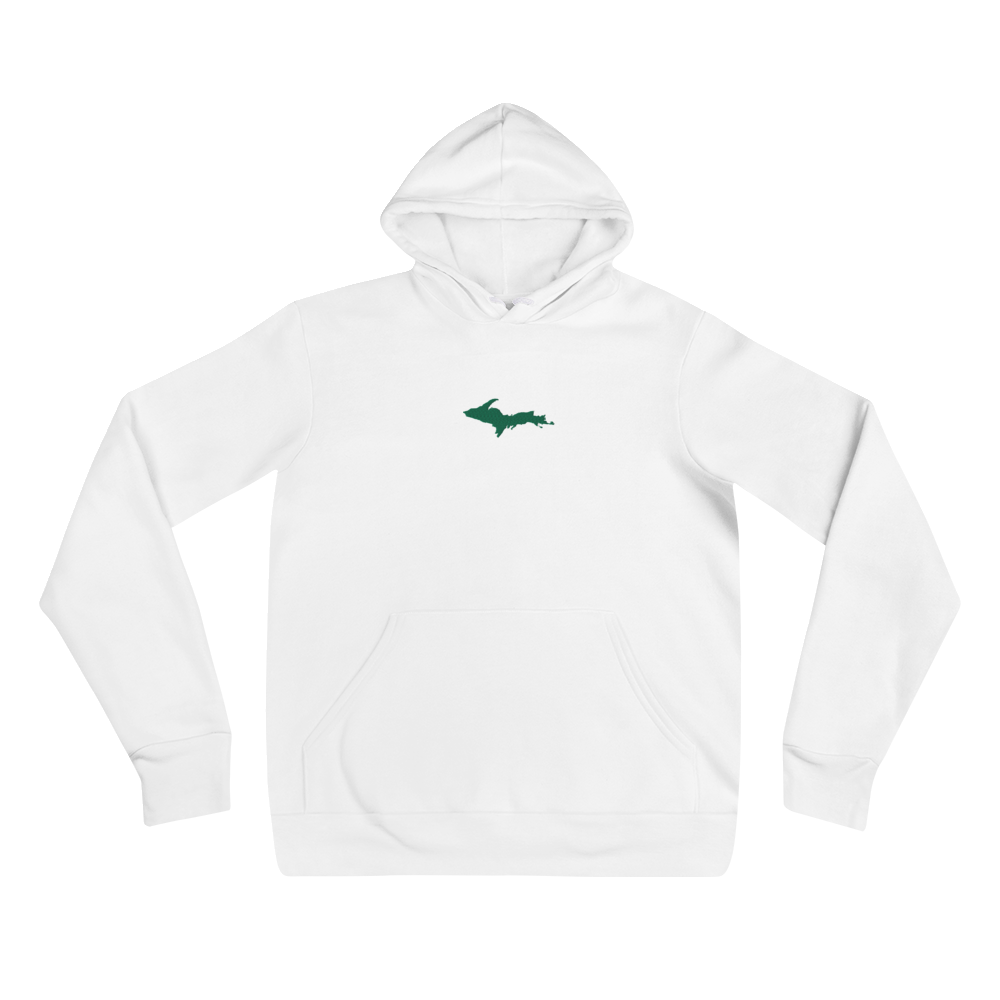 Michigan Upper Peninsula Hoodie (w/ Embroidered Green UP Outline) | Unisex Cloud Fleece