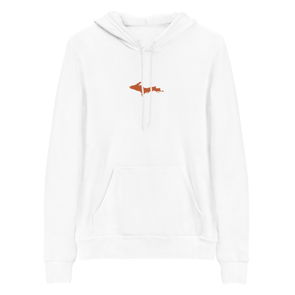 Michigan Upper Peninsula Hoodie (w/ Embroidered Orange UP Outline) | Unisex Cloud Fleece