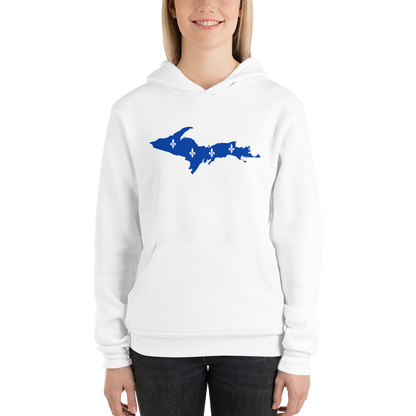 Michigan Upper Peninsula Hoodie (w/ UP Quebec Flag Outline) | Unisex Cloud Fleece