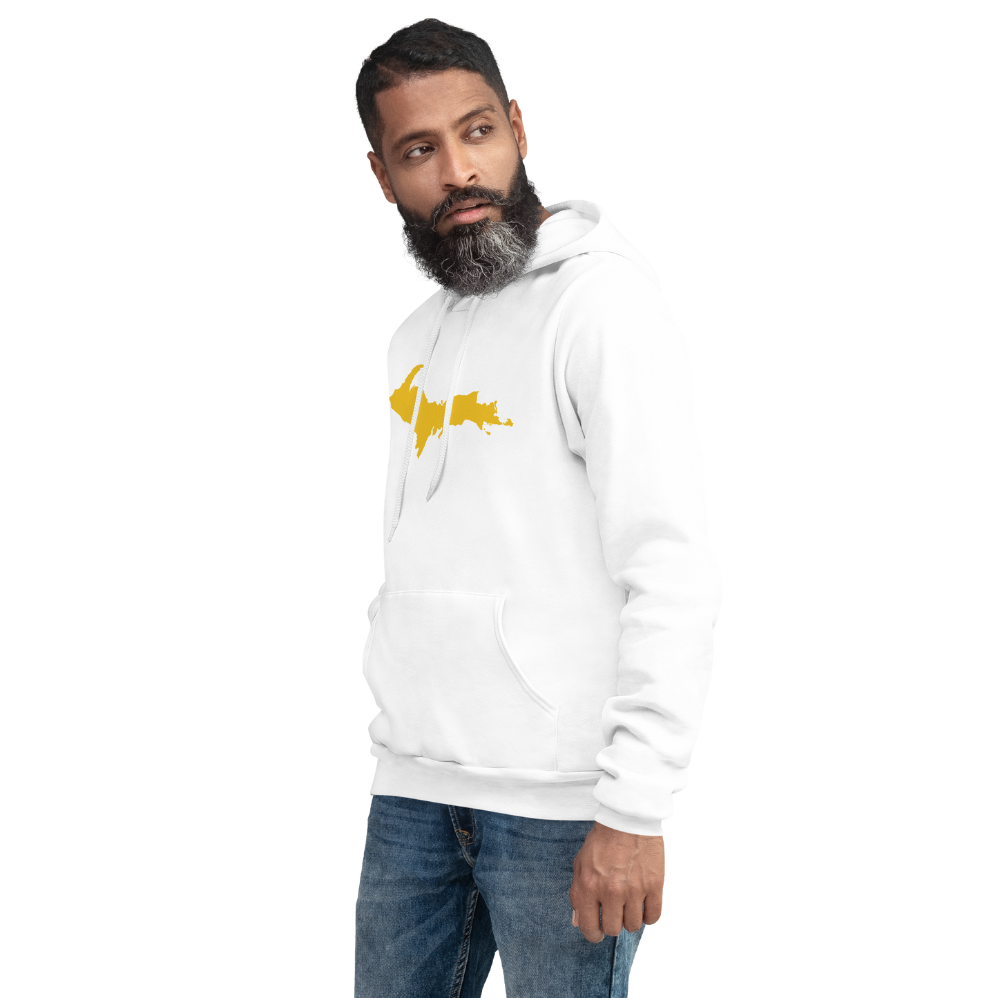 Michigan Upper Peninsula Hoodie (w/ Gold UP Outline) | Unisex Cloud Fleece