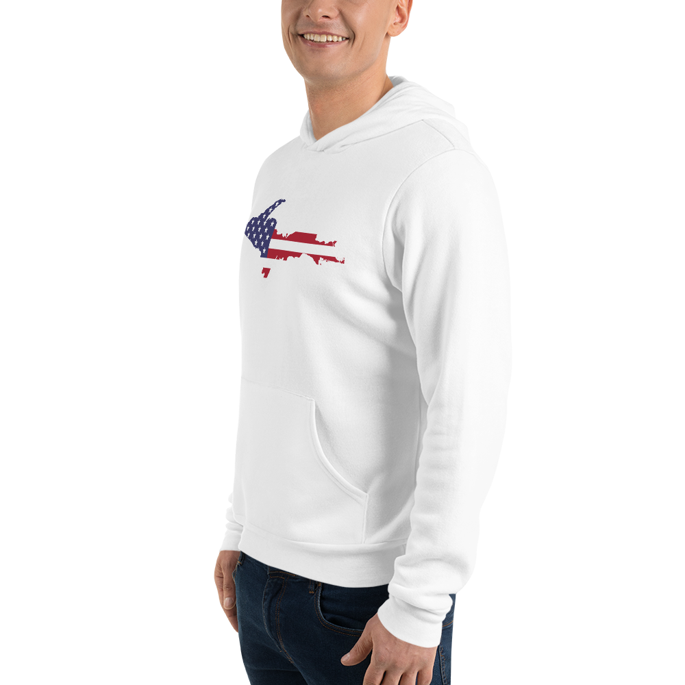 Michigan Upper Peninsula Hoodie (w/ UP MI USA Flag Outline) | Unisex Cloud Fleece