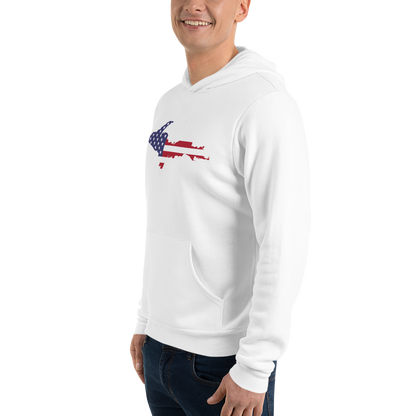 Michigan Upper Peninsula Hoodie (w/ UP MI USA Flag Outline) | Unisex Cloud Fleece