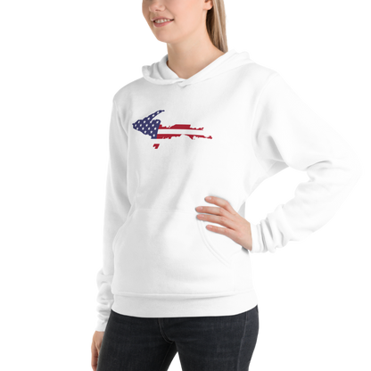 Michigan Upper Peninsula Hoodie (w/ UP MI USA Flag Outline) | Unisex Cloud Fleece