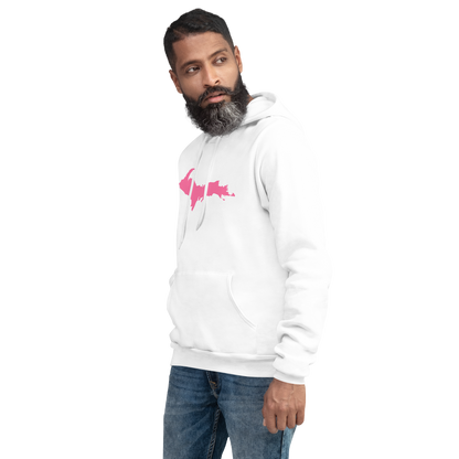 Michigan Upper Peninsula Hoodie (w/ Pink UP Outline) | Unisex Cloud Fleece