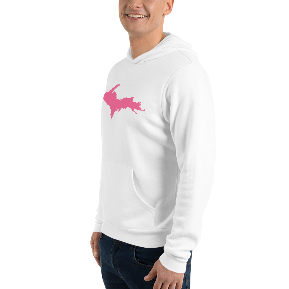 Michigan Upper Peninsula Hoodie (w/ Pink UP Outline) | Unisex Cloud Fleece