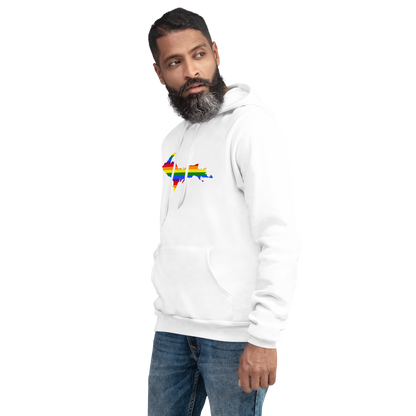 Michigan Upper Peninsula Hoodie (w/ UP Pride Flag Outline) | Unisex Cloud Fleece