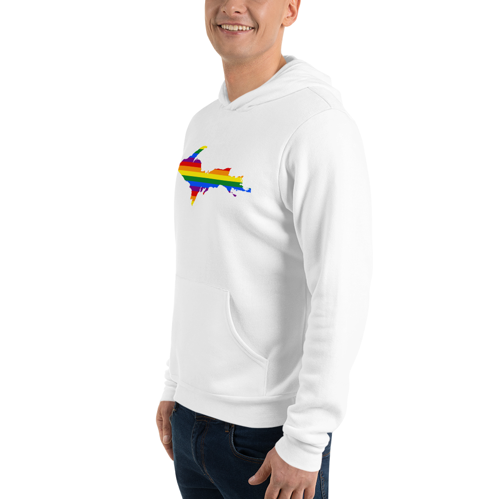 Michigan Upper Peninsula Hoodie (w/ UP Pride Flag Outline) | Unisex Cloud Fleece