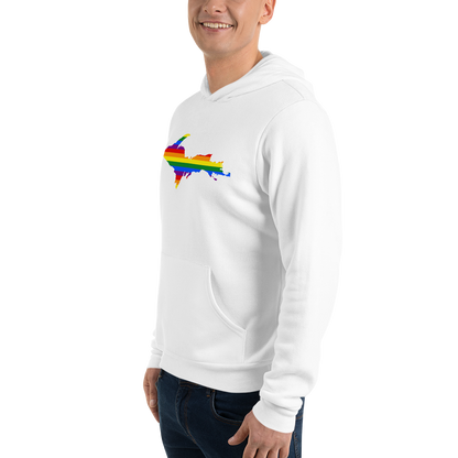 Michigan Upper Peninsula Hoodie (w/ UP Pride Flag Outline) | Unisex Cloud Fleece