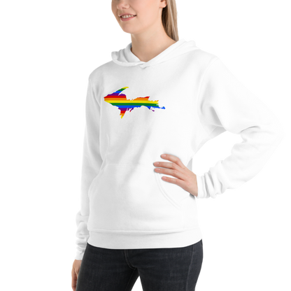 Michigan Upper Peninsula Hoodie (w/ UP Pride Flag Outline) | Unisex Cloud Fleece