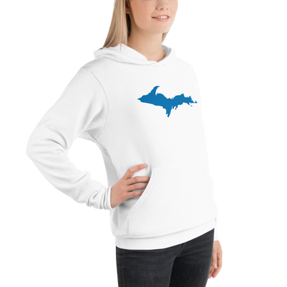 Michigan Upper Peninsula Hoodie (w/ Azure UP Outline) | Unisex Cloud Fleece