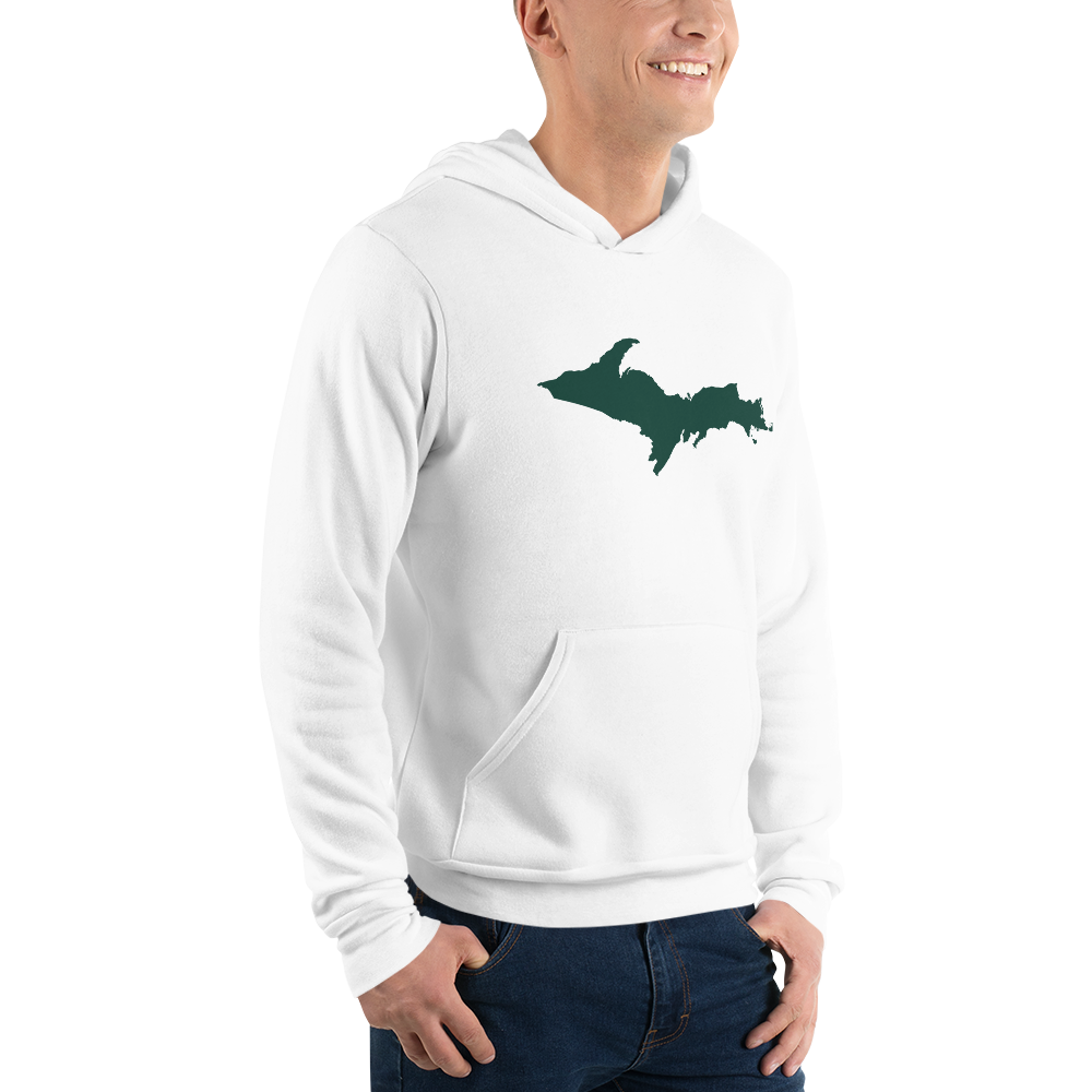 Michigan Upper Peninsula Hoodie (w/ Green UP Outline) | Unisex Cloud Fleece