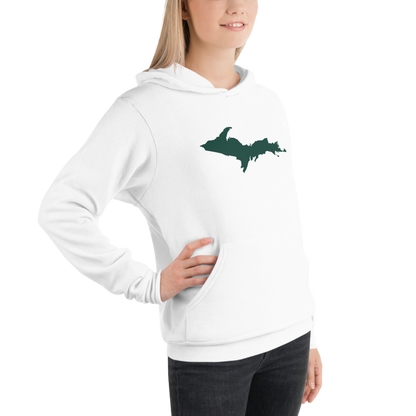 Michigan Upper Peninsula Hoodie (w/ Green UP Outline) | Unisex Cloud Fleece