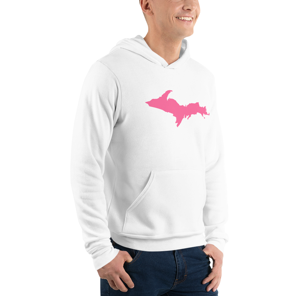 Michigan Upper Peninsula Hoodie (w/ Pink UP Outline) | Unisex Cloud Fleece