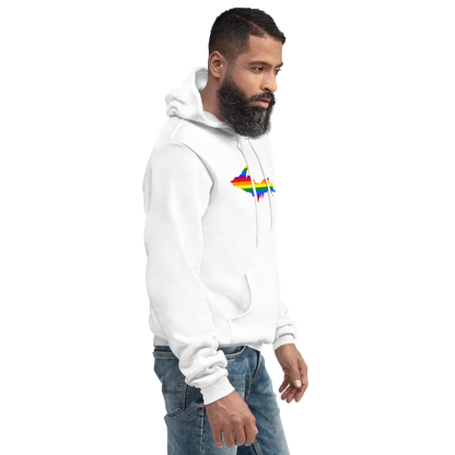 Michigan Upper Peninsula Hoodie (w/ UP Pride Flag Outline) | Unisex Cloud Fleece