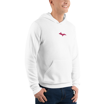 Michigan Upper Peninsula Hoodie (w/ Embroidered Pink UP Outline) | Unisex Cloud Fleece