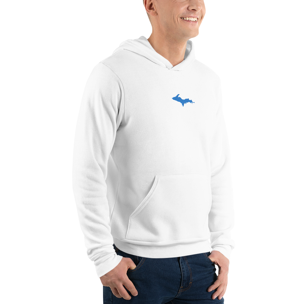 Michigan Upper Peninsula Hoodie (w/ Embroidered Azure UP Outline) | Unisex Cloud Fleece