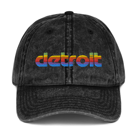 'Detroit' Vintage Baseball Cap (Pomaceous 1980s Computer Parody) - Circumspice Michigan