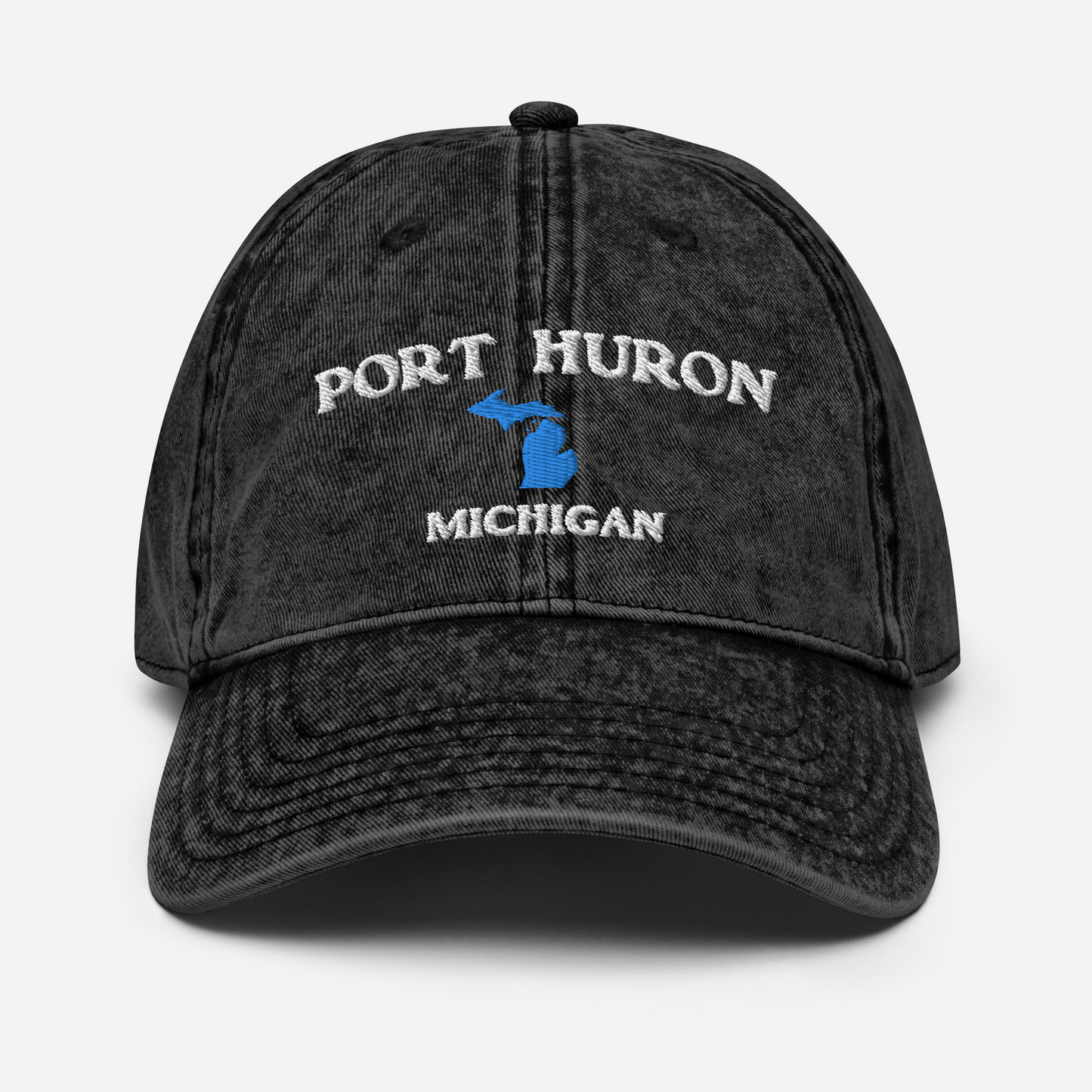 'Port Huron Michigan' Vintage Baseball Cap (w/ Michigan Outline)