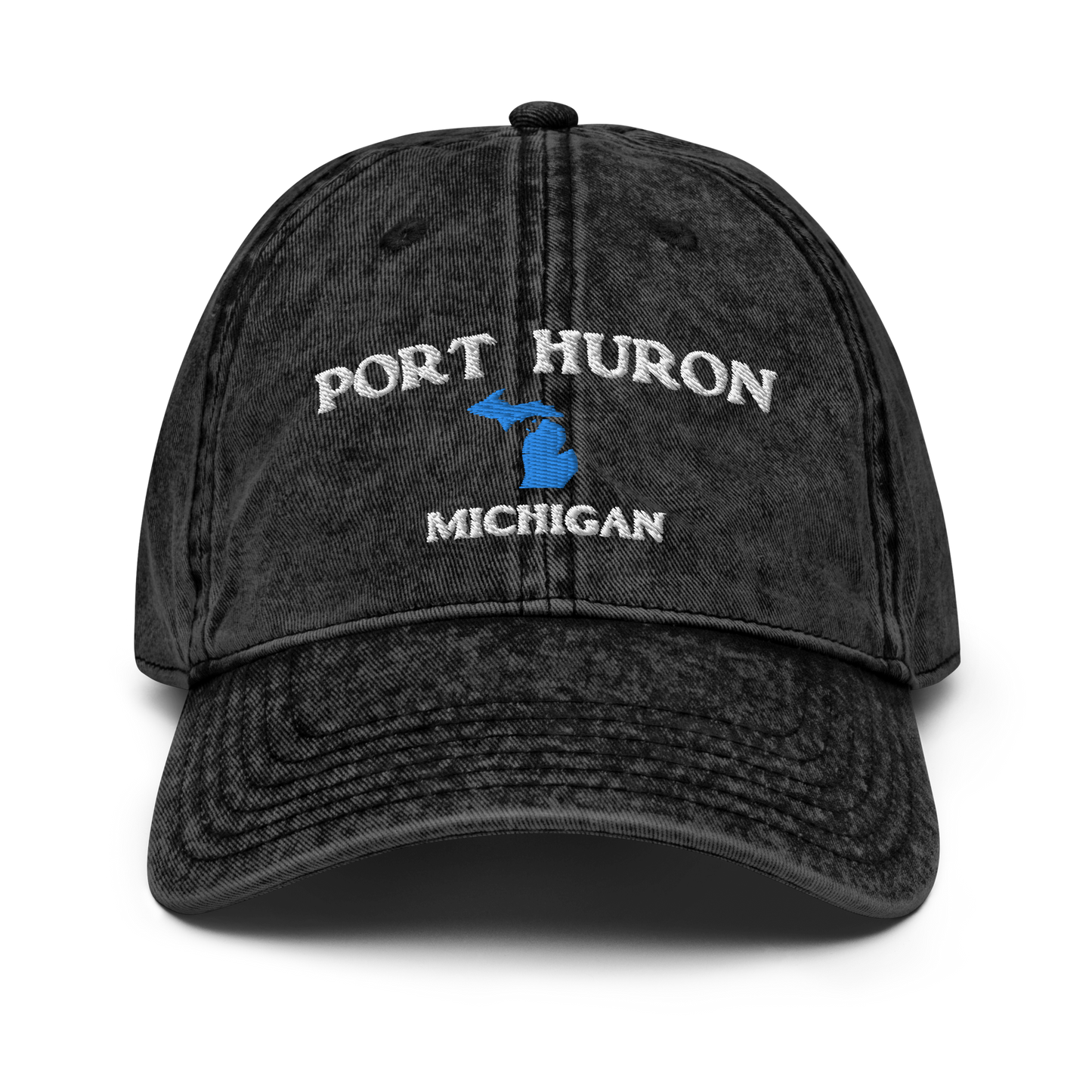 'Port Huron Michigan' Vintage Baseball Cap (w/ Michigan Outline)