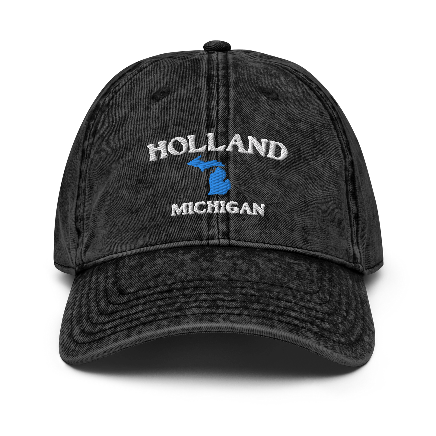 'Holland Michigan' Vintage Baseball Cap (w/ Michigan Outline)