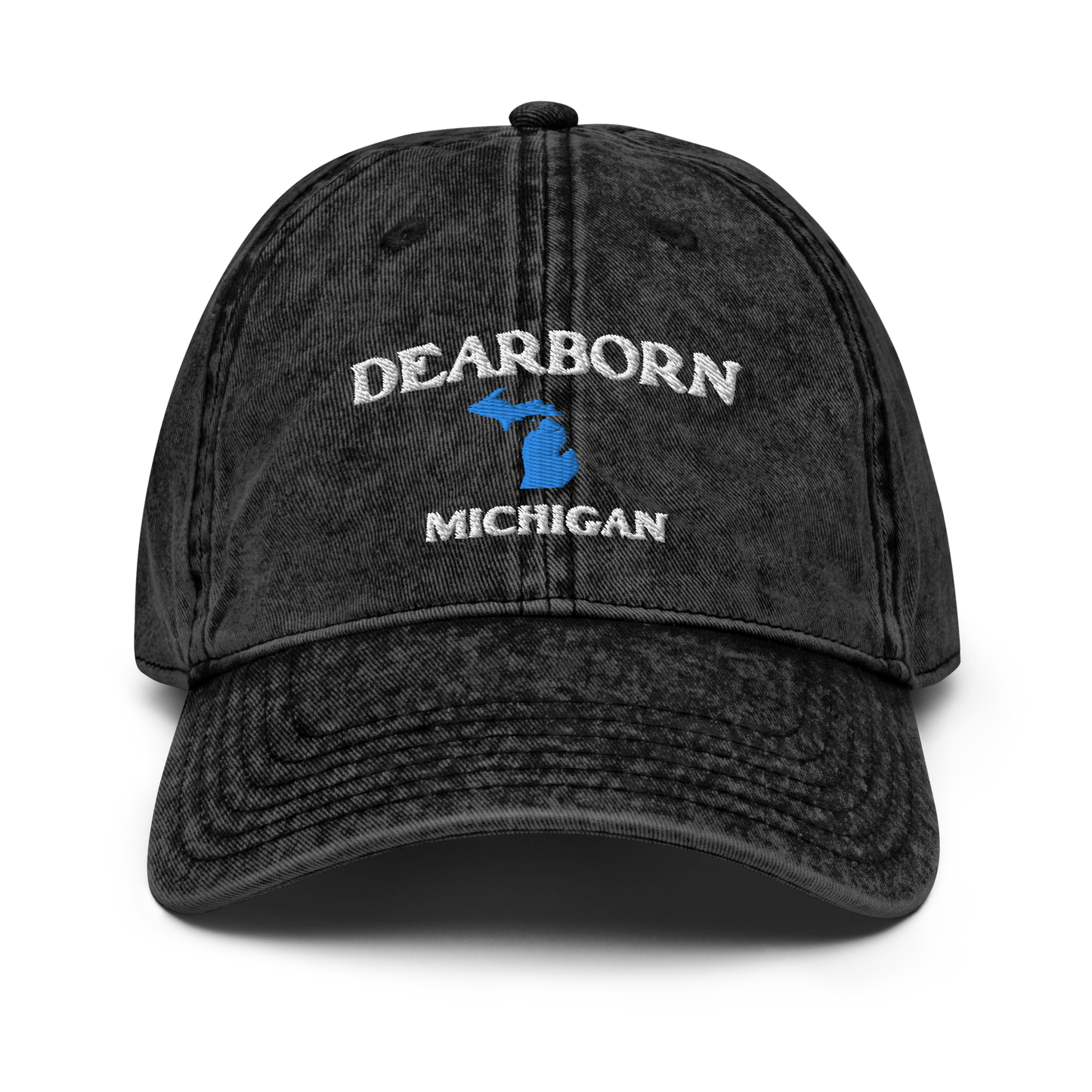 'Dearborn Michigan' Vintage Baseball Cap (w/ Michigan Outline)