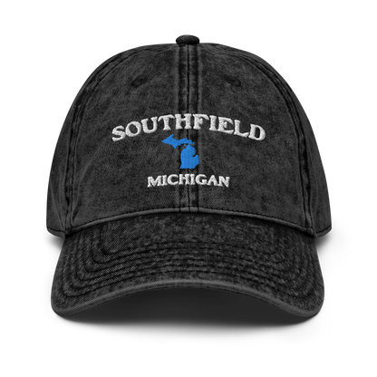 'Southfield Michigan' Vintage Baseball Cap (w/ Michigan Outline)