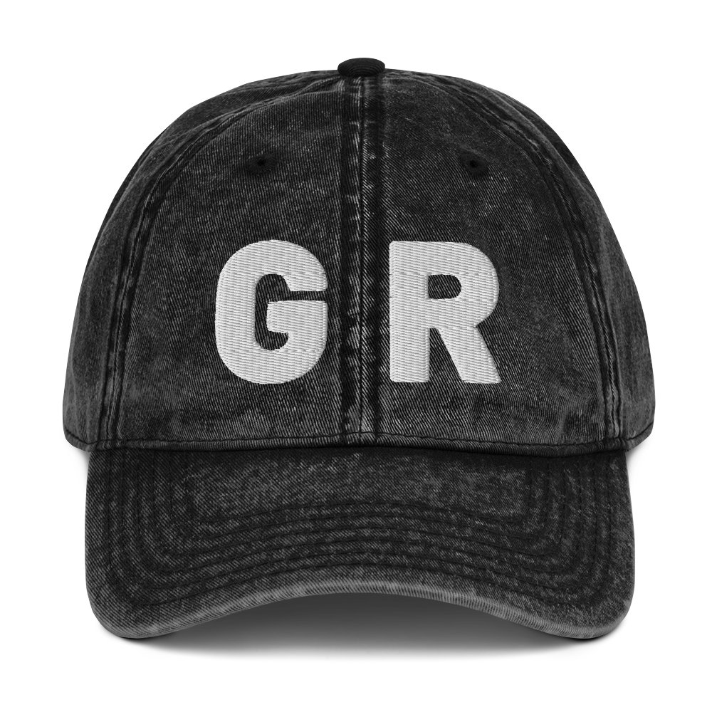 Grand Rapids 'GR' Vintage Baseball Cap (1940s Baseball Font) | White Embroidery