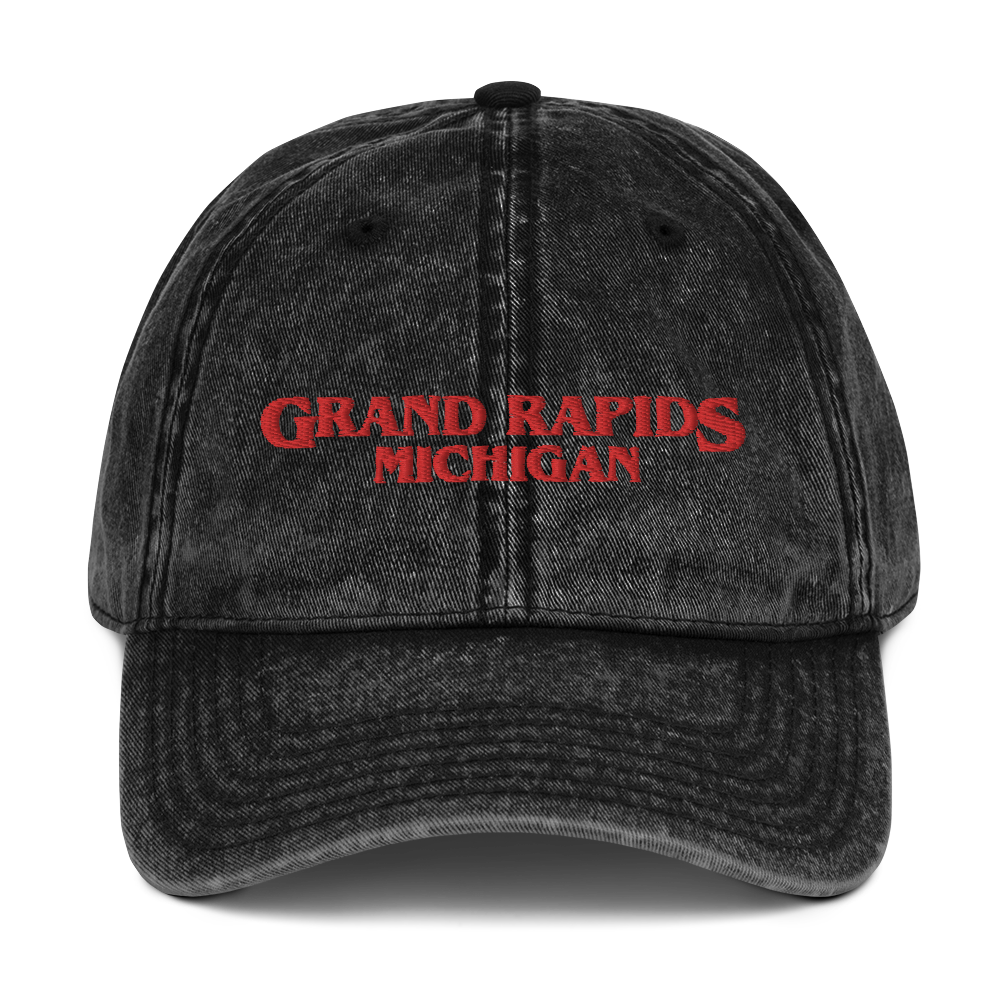 'Grand Rapids Michigan' Vintage Baseball Caps (1980s Drama Parody)