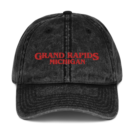 'Grand Rapids Michigan' Vintage Baseball Caps (1980s Drama Parody)