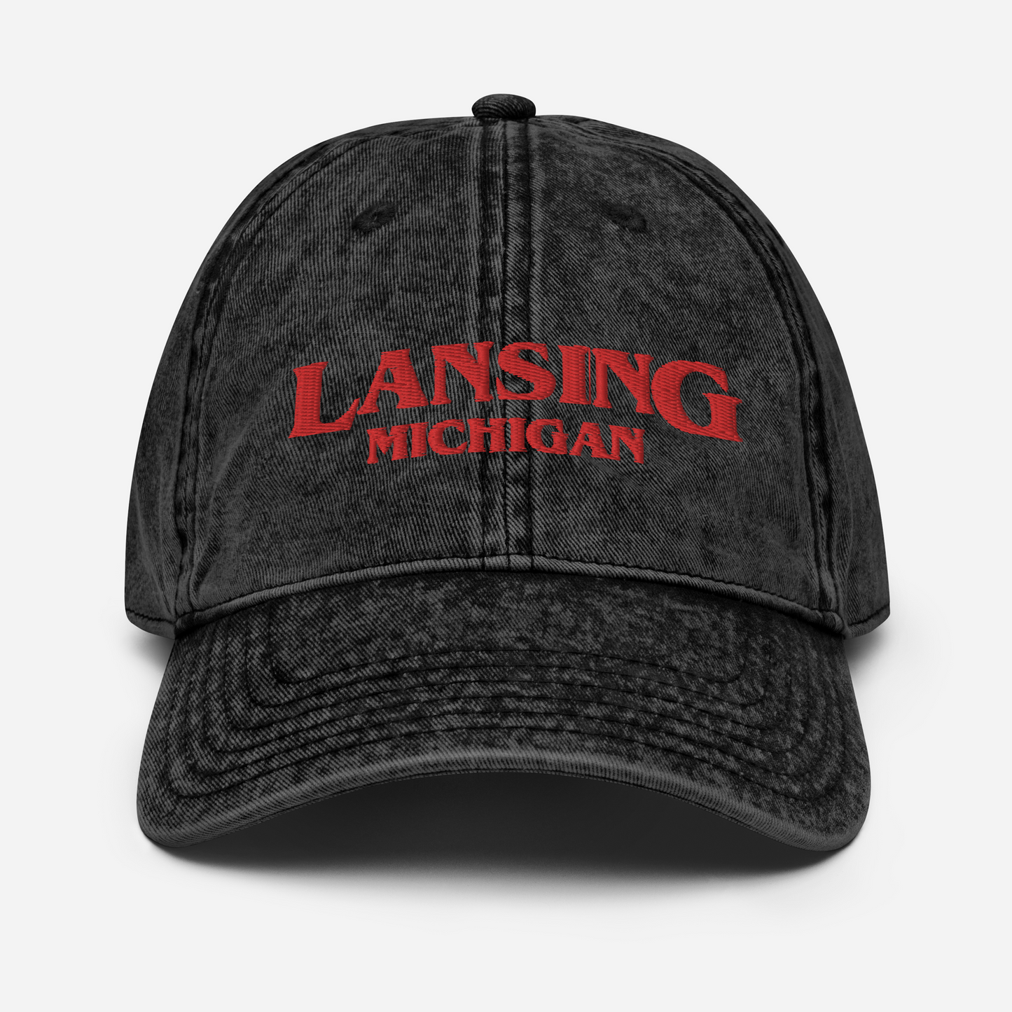 'Lansing Michigan' Vintage Baseball Cap (1980s Drama Parody)