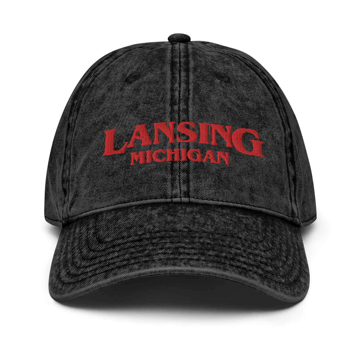 'Lansing Michigan' Vintage Baseball Cap (1980s Drama Parody)