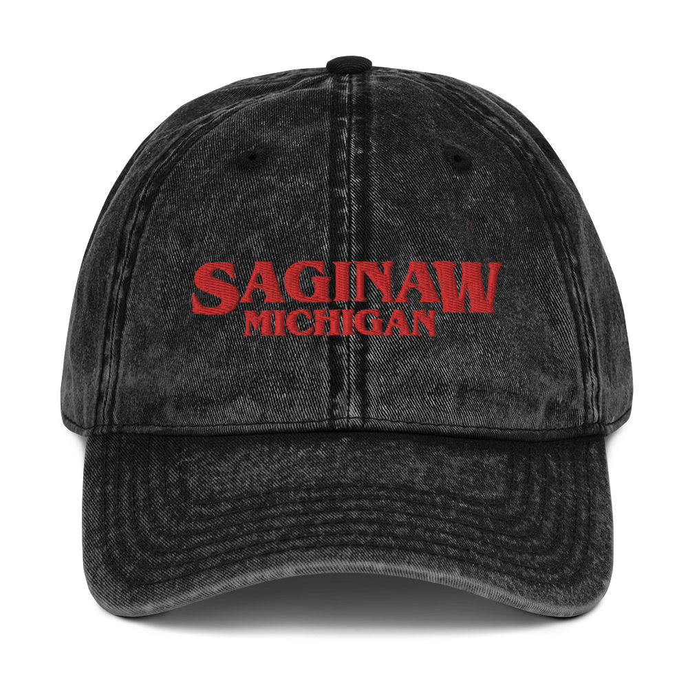 'Saginaw Michigan' Vintage Baseball Cap (1980s Drama Parody)