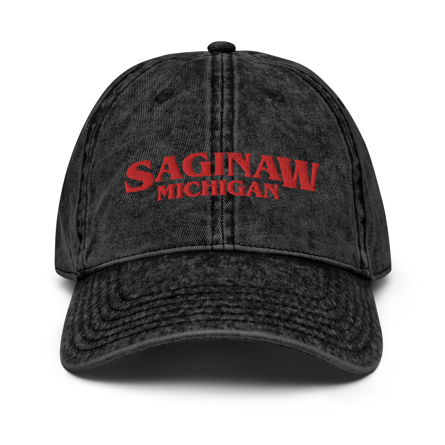 'Saginaw Michigan' Vintage Baseball Cap (1980s Drama Parody)