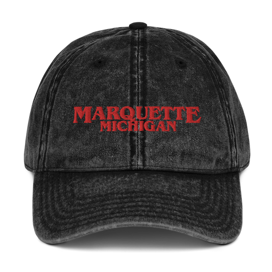 'Marquette Michigan' Vintage Baseball Cap (1980s Drama Parody)