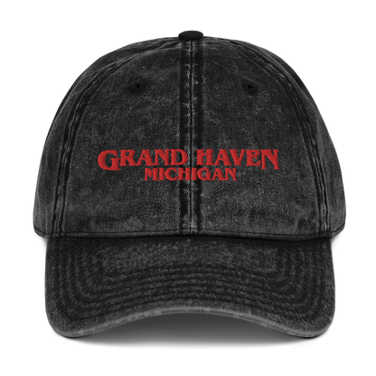 'Grand Haven Michigan' Vintage Baseball Cap (1980s Drama Parody)