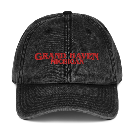 'Grand Haven Michigan' Vintage Baseball Cap (1980s Drama Parody)