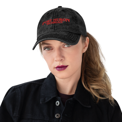 'Port Huron Michigan' Vintage Baseball Cap (1980s Drama Parody)