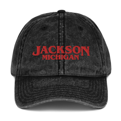'Jackson Michigan' Vintage Baseball Cap (1980s Drama Parody)