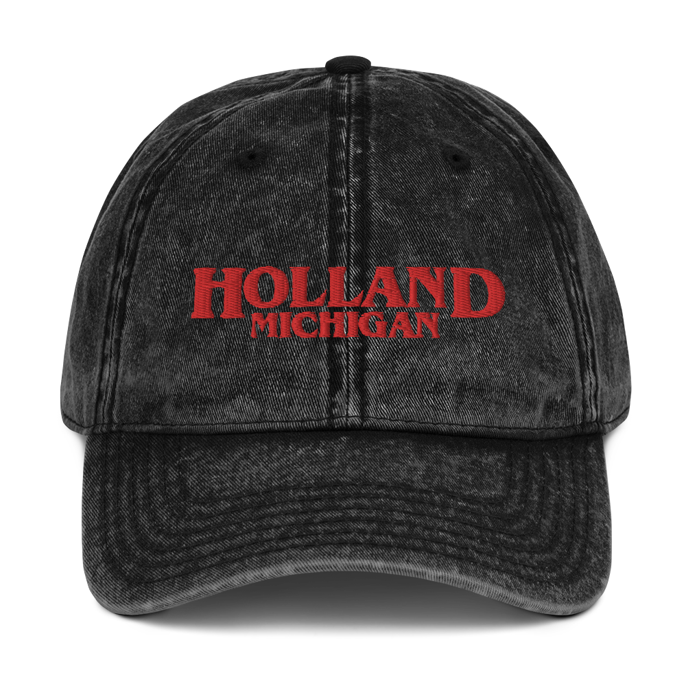 'Holland Michigan' Vintage Baseball Cap (1980s Drama Parody)