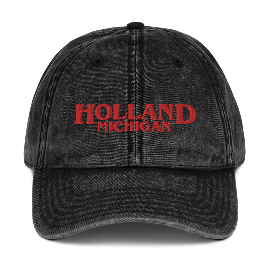 'Holland Michigan' Vintage Baseball Cap (1980s Drama Parody)