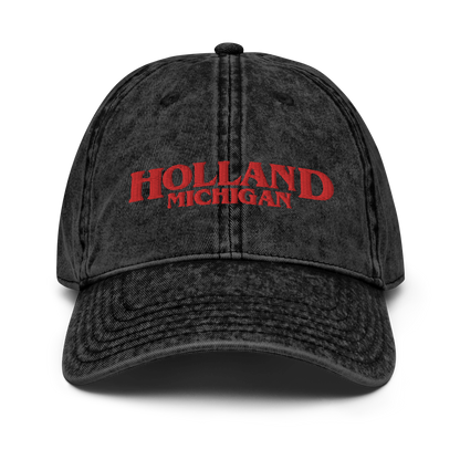 'Holland Michigan' Vintage Baseball Cap (1980s Drama Parody)