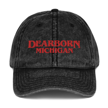 'Dearborn Michigan' Vintage Baseball Cap (1980s Drama Parody)