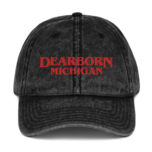 'Dearborn Michigan' Vintage Baseball Cap (1980s Drama Parody)