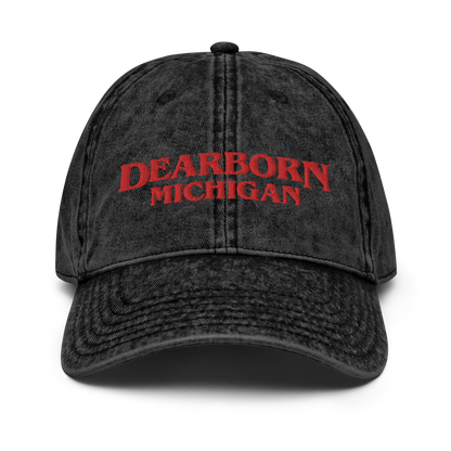 'Dearborn Michigan' Vintage Baseball Cap (1980s Drama Parody)