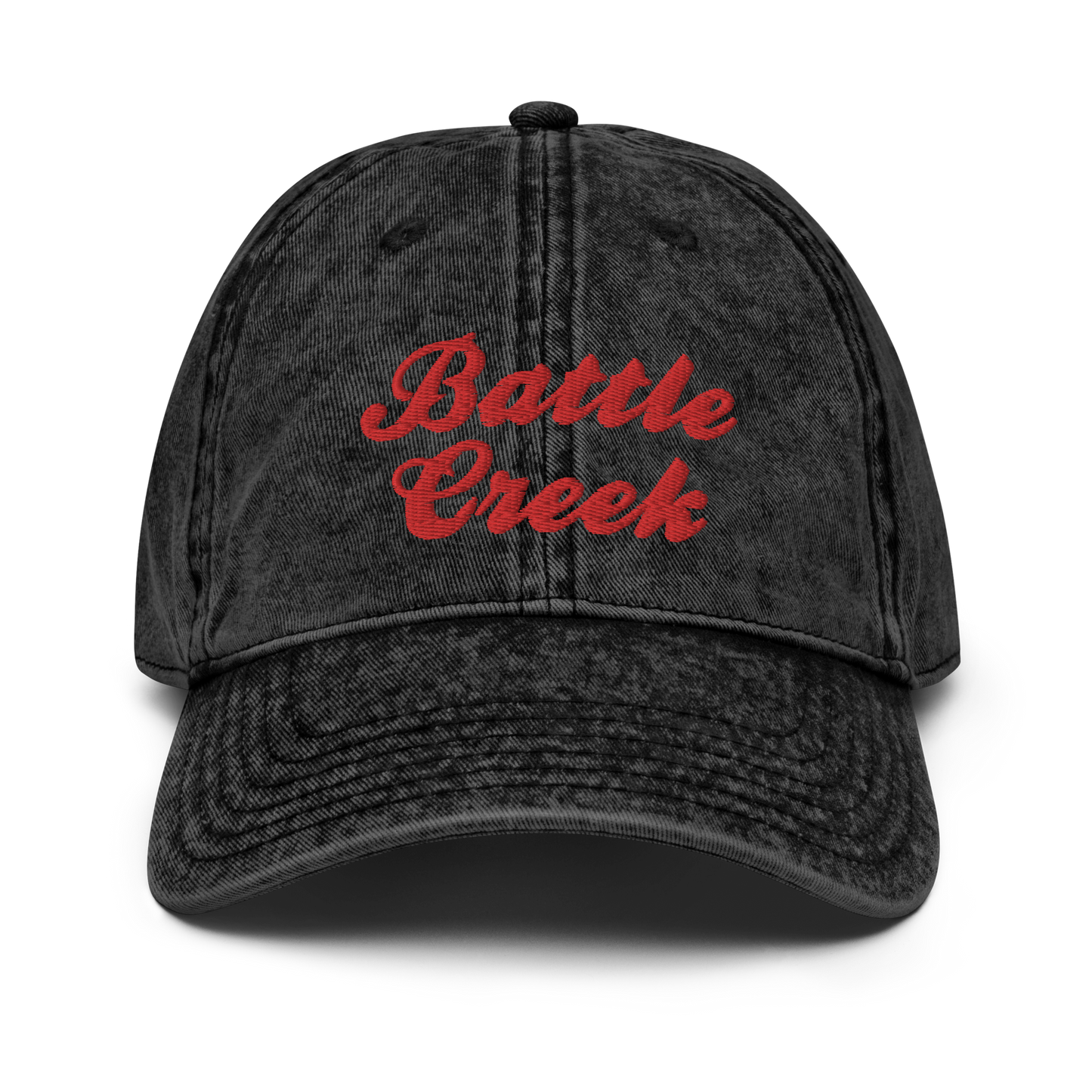 'Battle Creek' Vintage Baseball Cap | White/Black Embroidery