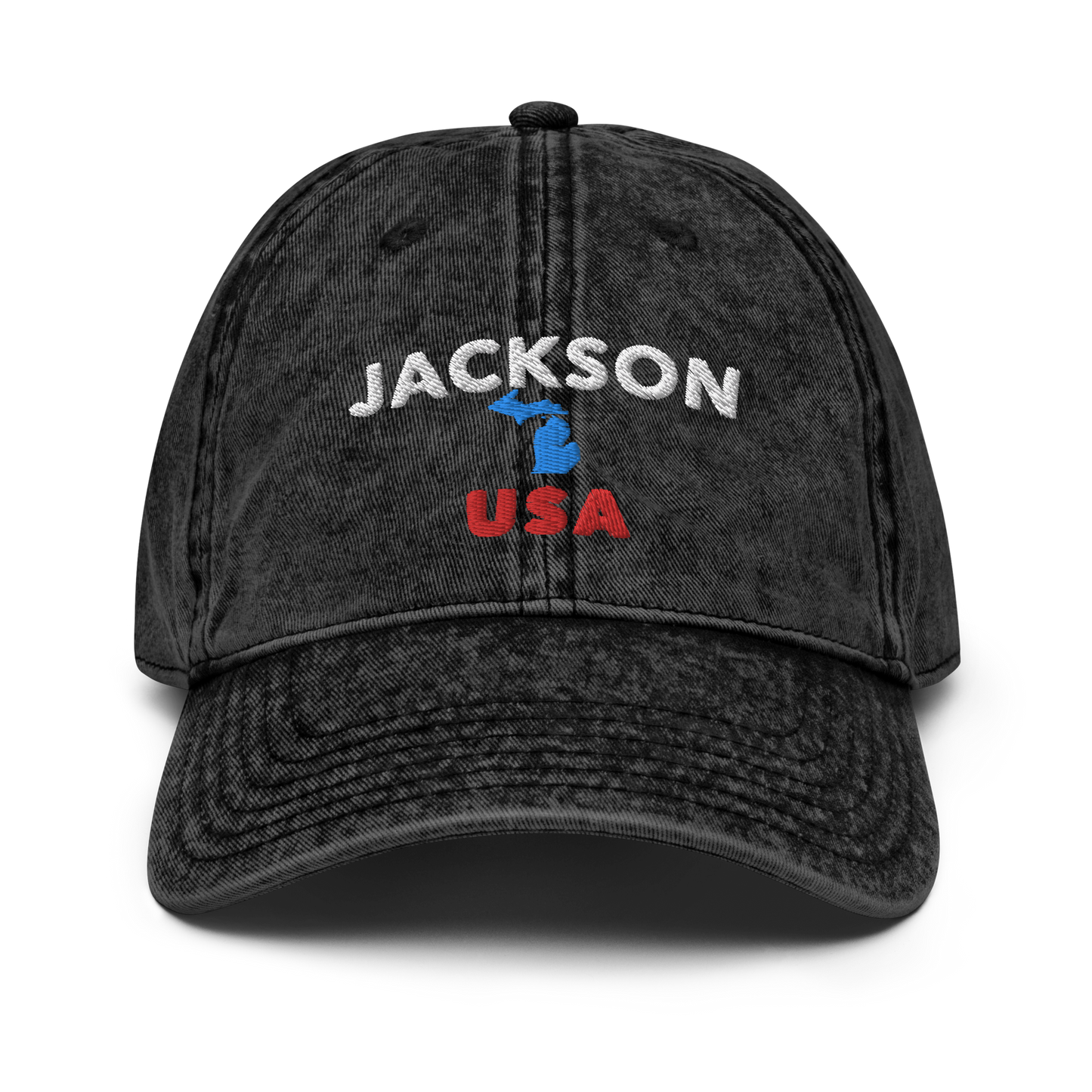 'Jackson USA' Vintage Baseball Cap (w/ Michigan Outline)