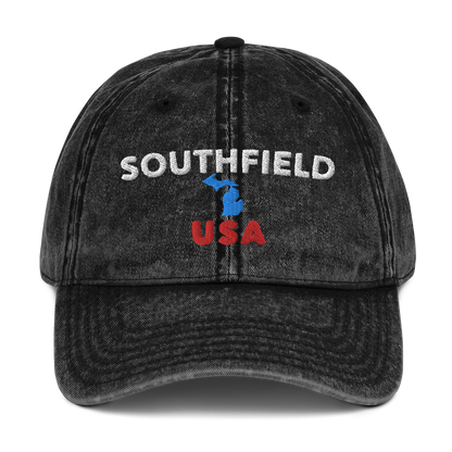 'Southfield USA' Vintage Baseball Cap (w/ Michigan Outline)