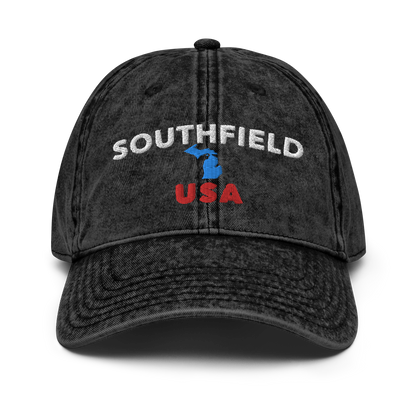 'Southfield USA' Vintage Baseball Cap (w/ Michigan Outline)